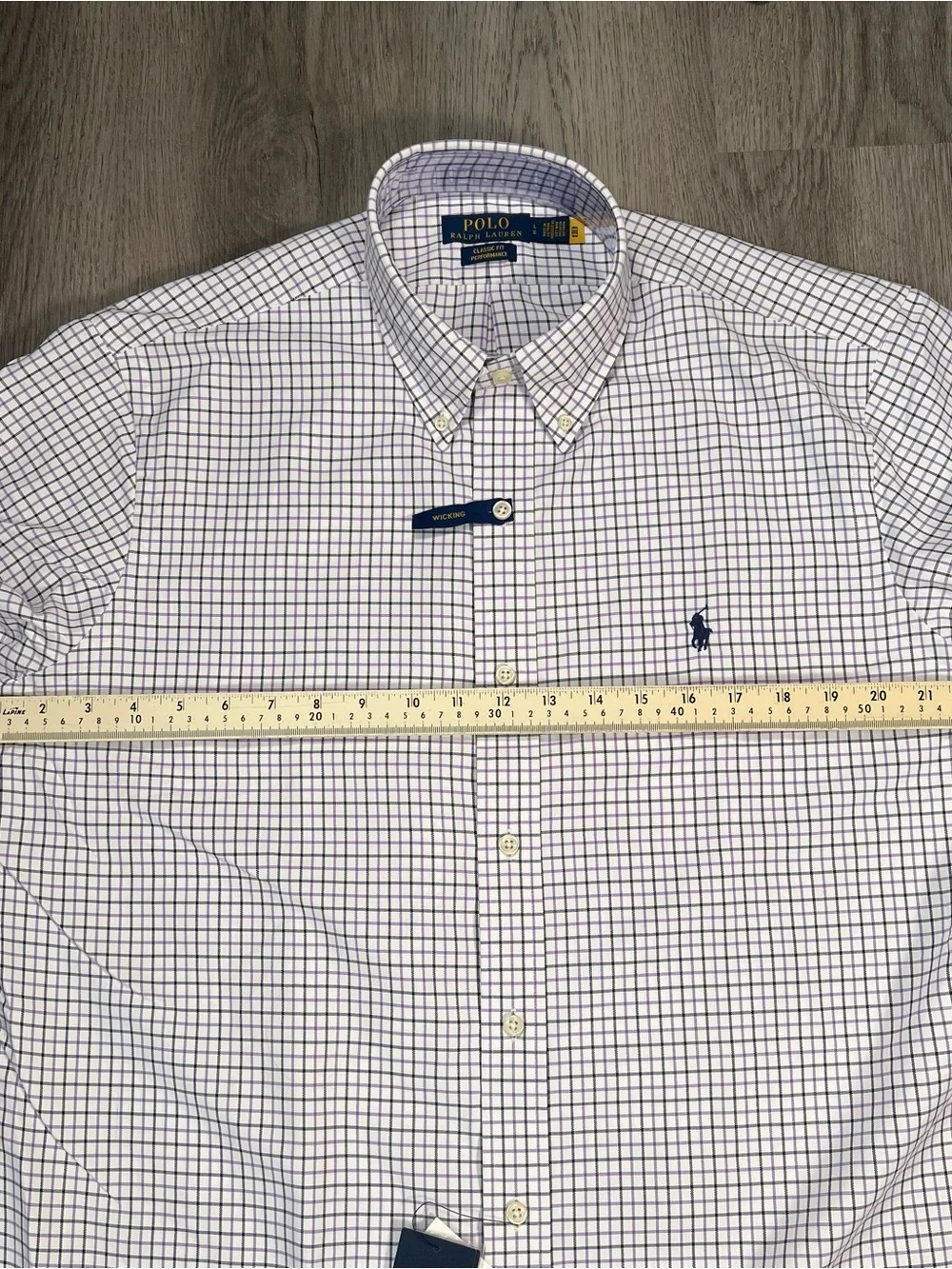 New Polo Ralph Lauren Button Down Men’s L Classic Fit Performance White Purple